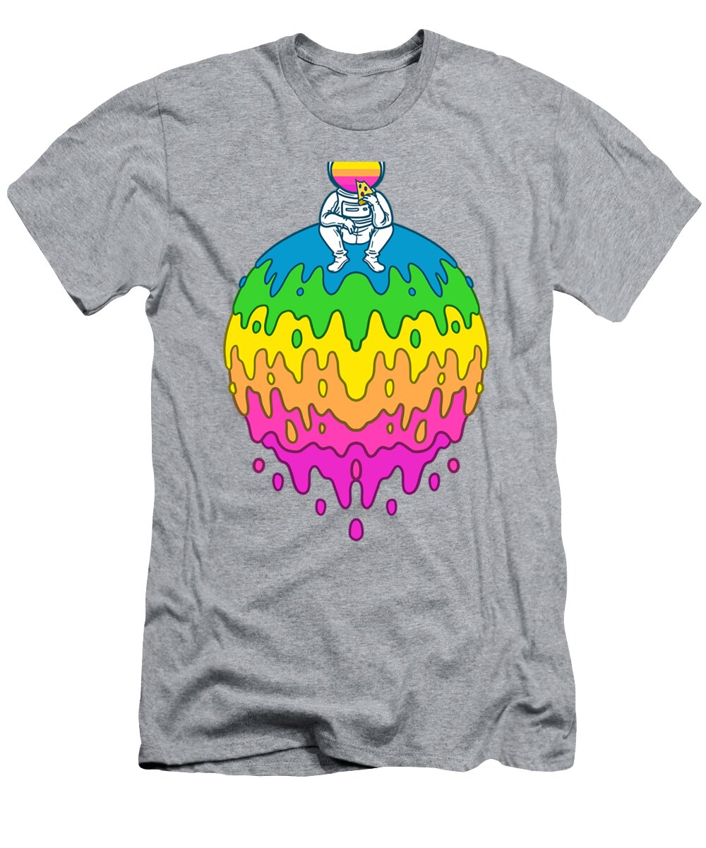 Astronaut Rainbow Planet Pizza Rave Techno Edm Lover Libaid Sofia T-Shirt