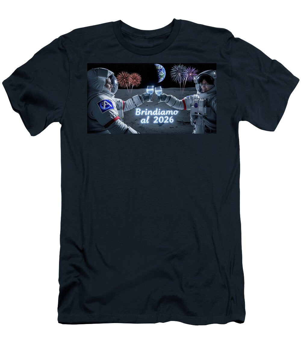 Astronauts Celebrating on the Moon Caporusso Vitantonio T-Shirt