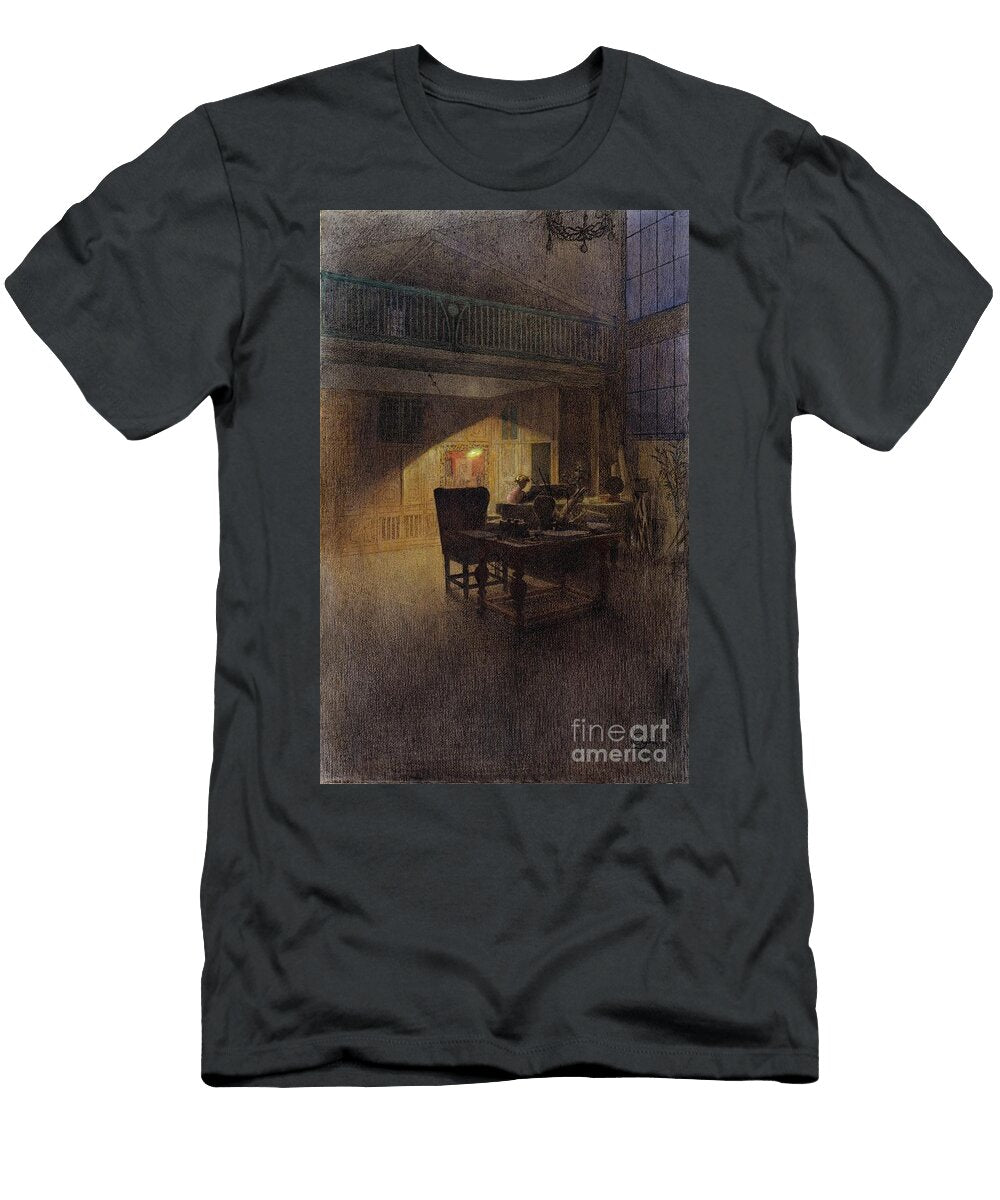 At the Piano 1900 Charcoal and Gouache Carl Larsson T-Shirt