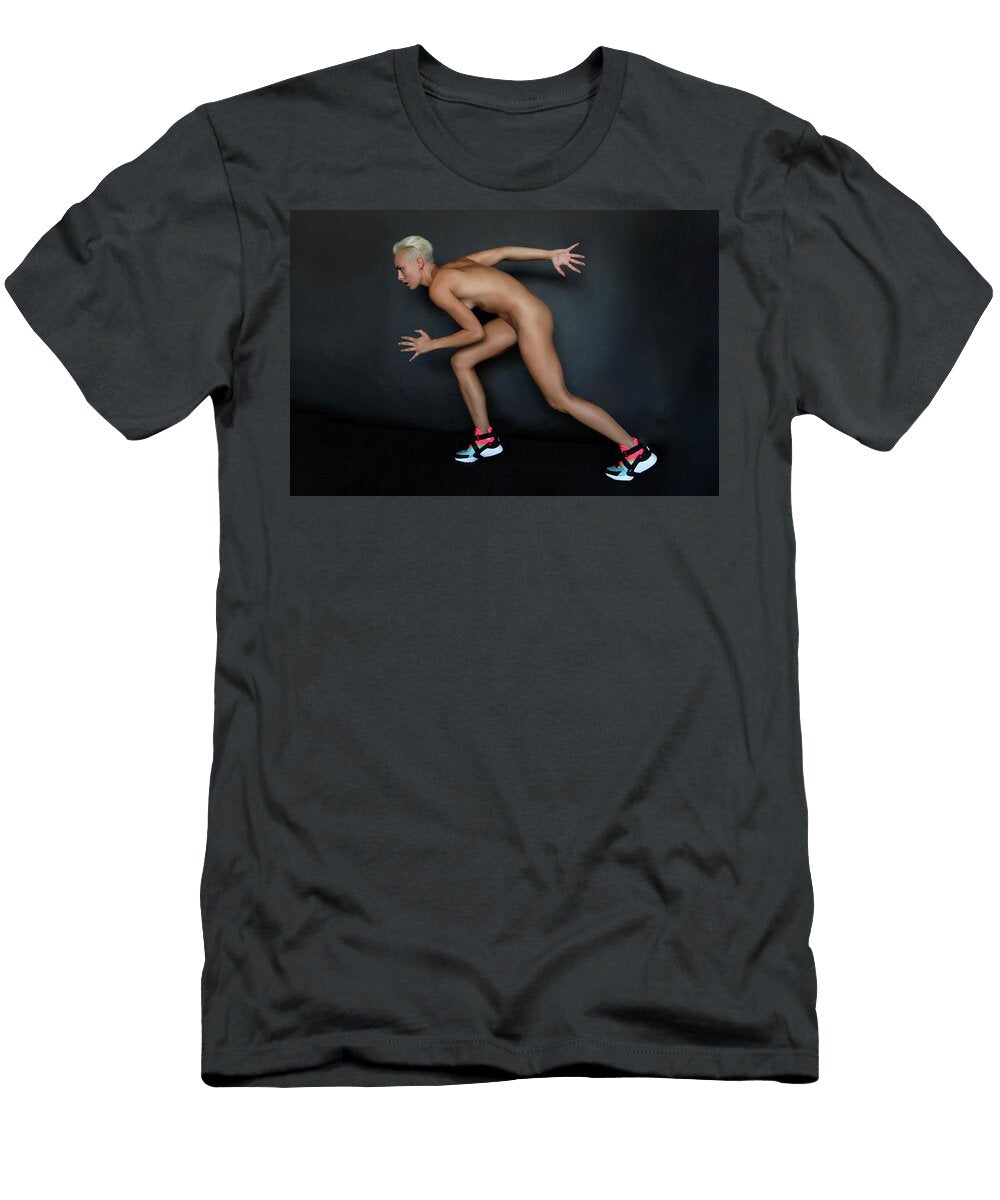 Athletic Nude with Bold Sneakers William Rylott T-Shirt