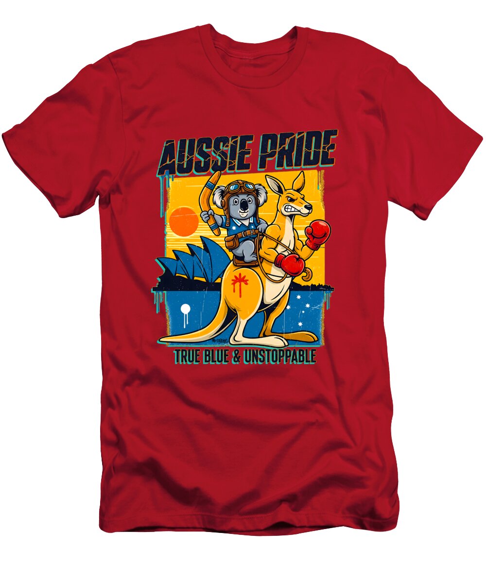Aussie Pride Boxing Kangaroo Siraj Dean T-Shirt