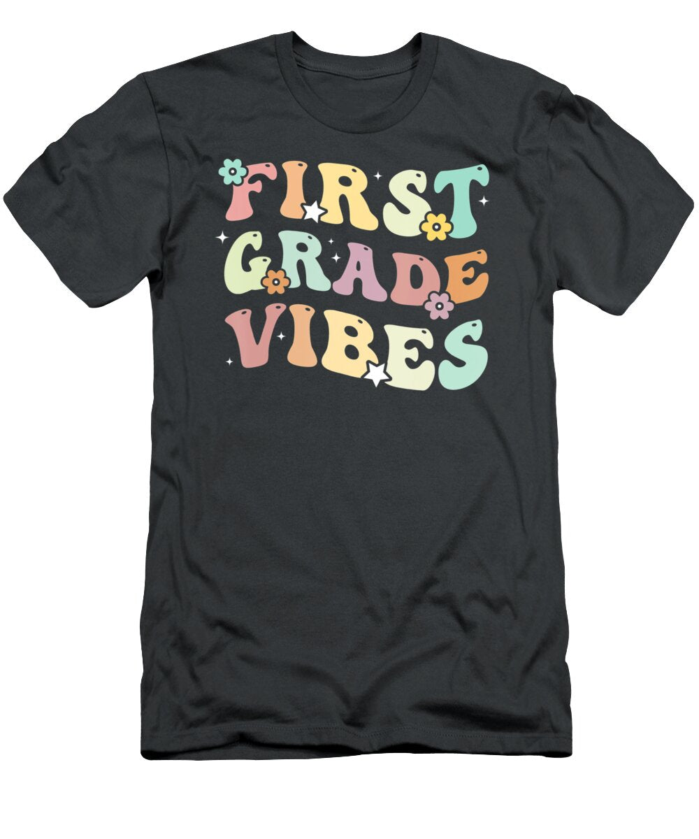 Back to School First Grade Vibes Retro Student Teacher Nhieu Hieu Huynh T-Shirt