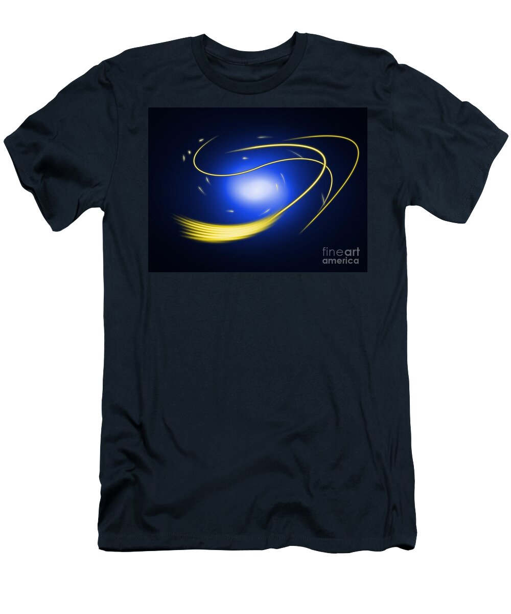 Background Blue Glow Lines Henrik Lehnerer T-Shirt