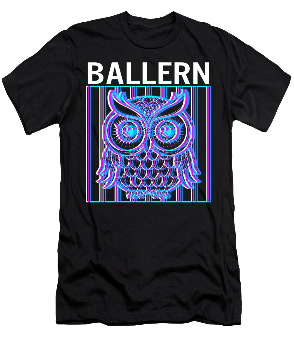 Ballern Rave Eule Techno Psychedelic Goa Trance Festival DJ Sifou Store T-Shirt
