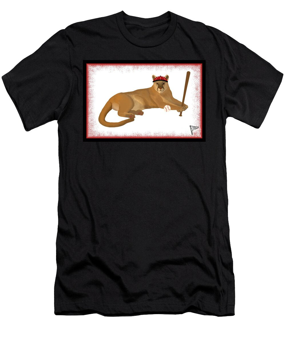 Baseball Cougar Red College Mascot Designs T-Shirt
