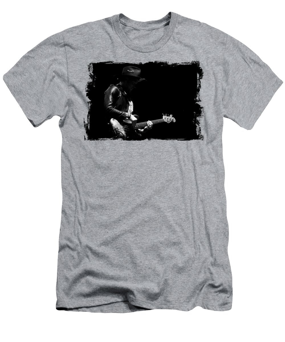 Bass Guitar Player in Black and White Andreea Eva Herczegh T-Shirt