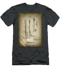 Bass Guitar Vintage Patent 1953 Nostalgic Sepia Carol Japp T-Shirt