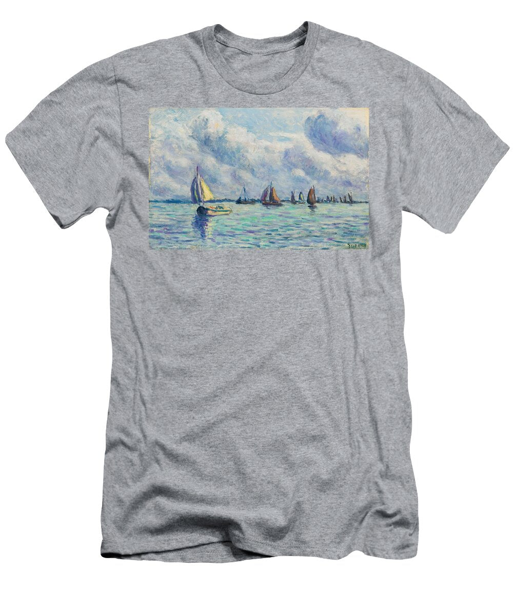 Bateaux Sur LA Meuse a Rotterdam Art Maximilien Luce French T-Shirt