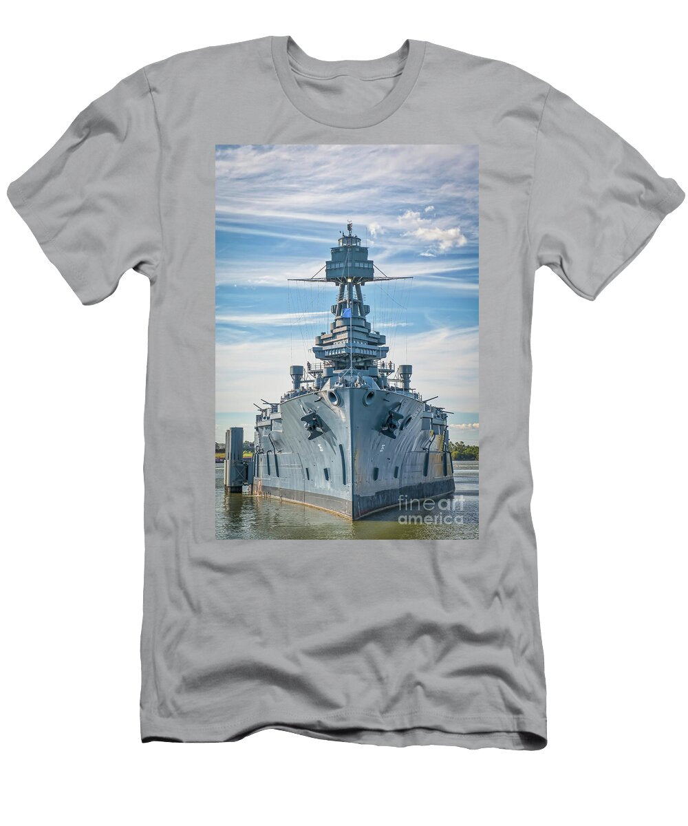 Battleship U S S Texas Bow Bee Creek Photography Tod and Cynthia T-Shirt