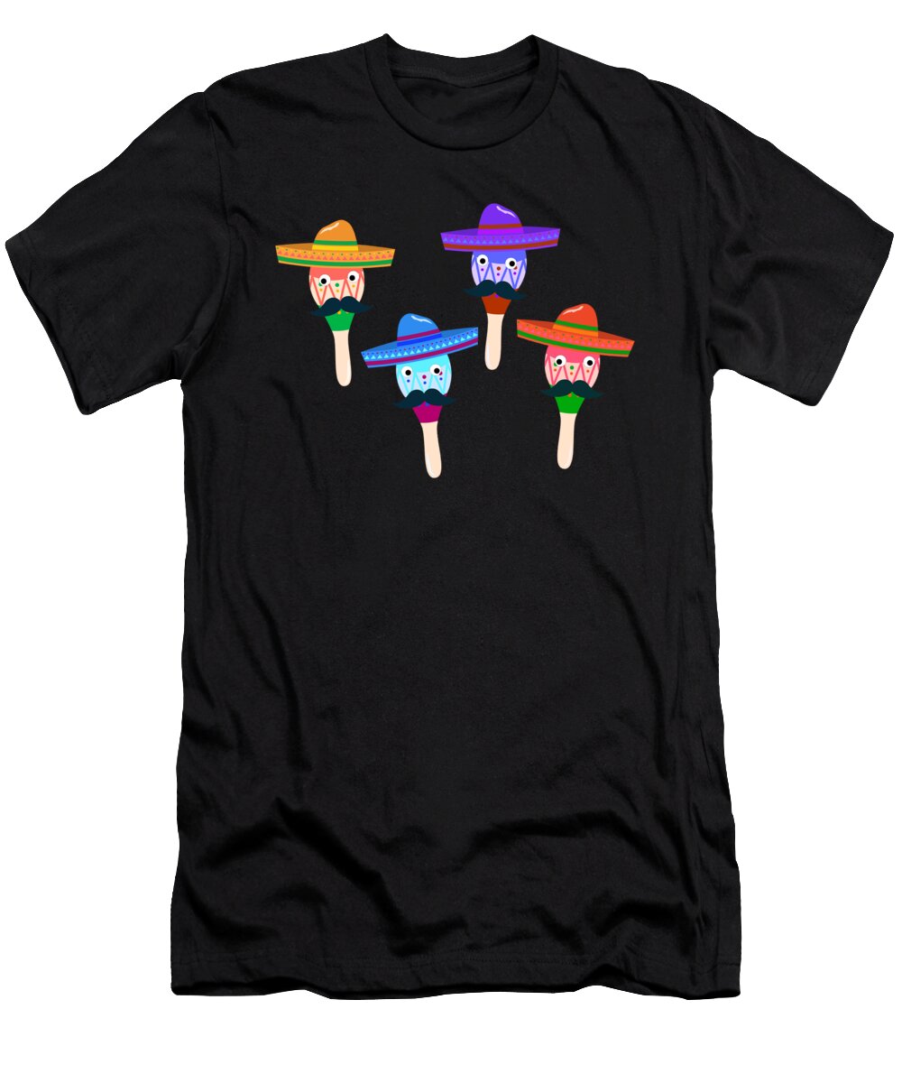 Bearded Maracas Sombrero Mexican Music Maraca Gift Thomas Larch T-Shirt