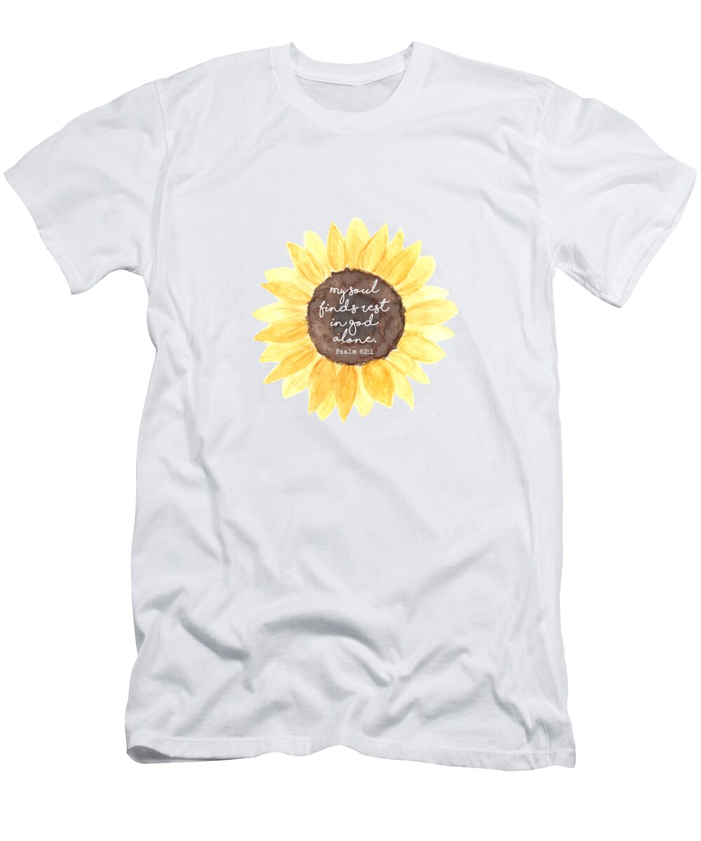 Bible Verse Psalm My Soul Finds Rest in God Alone Wall Art Prints T-Shirt