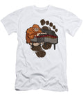 Bigfoot Piano Sasquatch Playing Piano Distressed Look Kevin Garbes T-Shirt