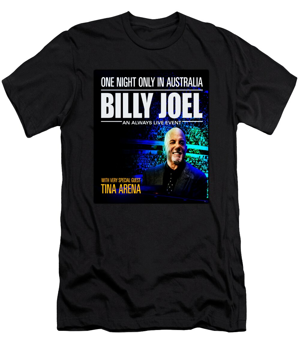 Billy Joel American Singer Pianist and Songwriter Rain Store T-Shirt