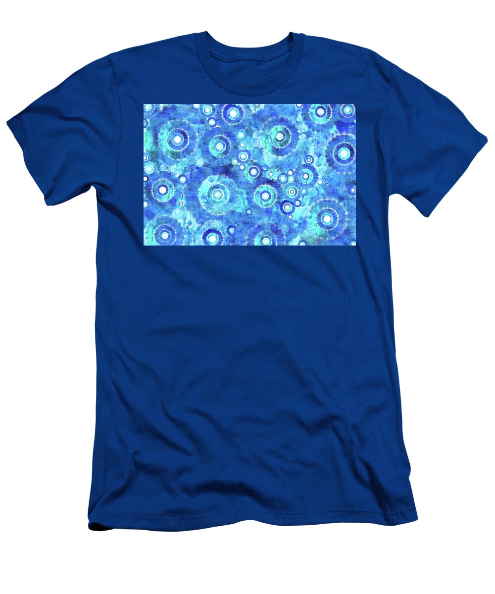 Blue Drops Batik Art Sharon Cummings T-Shirt