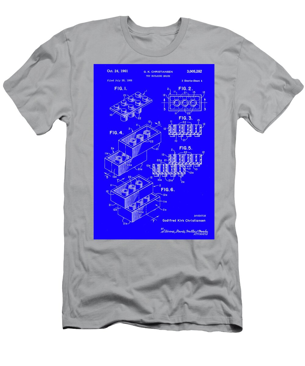 Blue Lego Block Print Howard Roberts T-Shirt