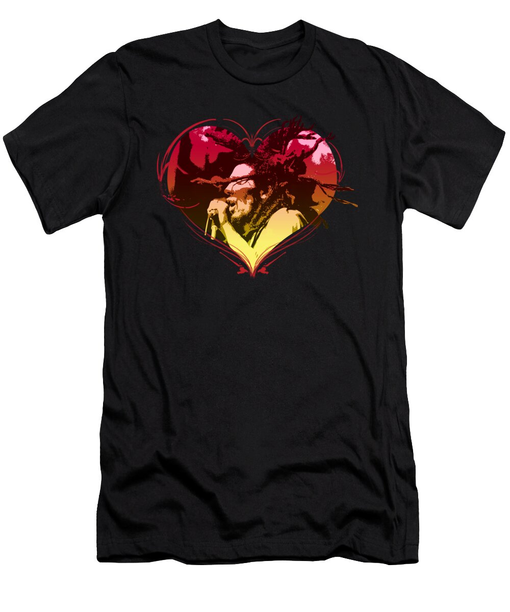 Bob Marley Heart Je Vohn Francis T-Shirt