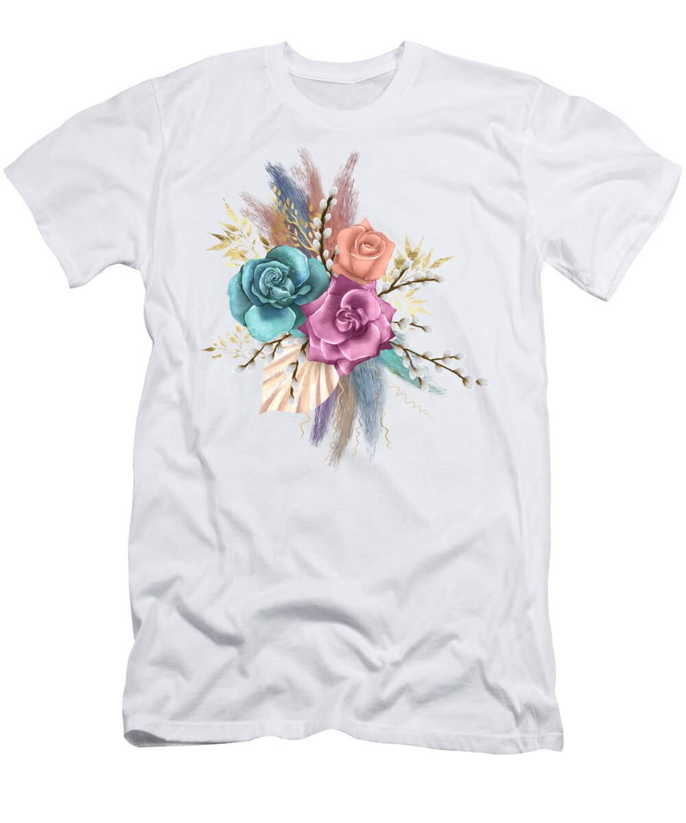 Boho Bouquet 1 Global Vortex Designs T-Shirt