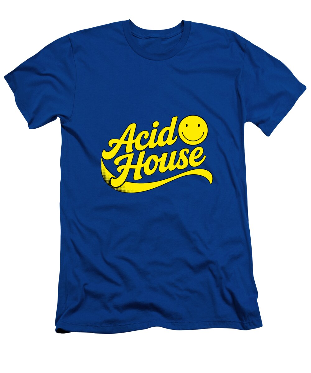 Bold Retro Typogacid House Music Smiley Art Djs Giftraphy Design Paulo Silveira T-Shirt