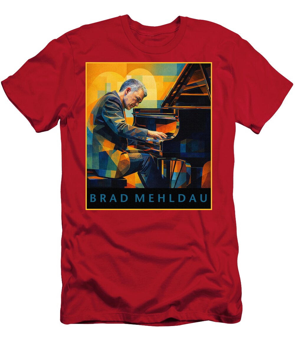 Brad Mehldau Playing Piano Mal Bray T-Shirt