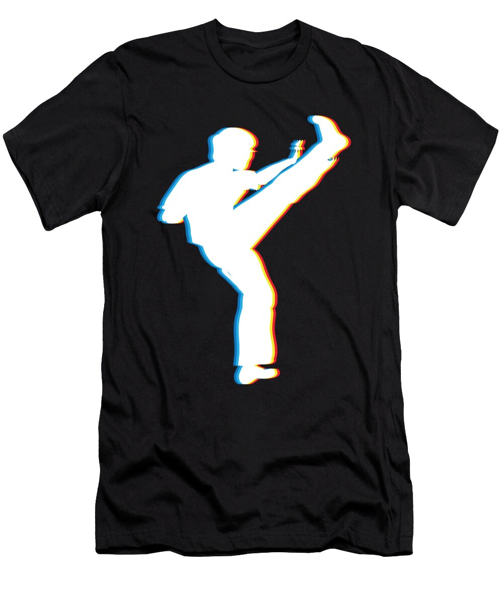 Brazilian Capoeira Gift Capoeirista Retro 3d Funky Effect Martin Hicks T-Shirt