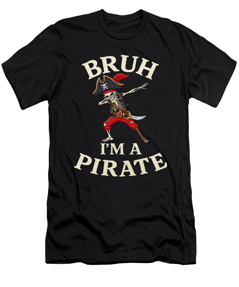Bruh Pirate Lazy Dabbing Skull Costume Pretend Im a Pirate Studi Alex T-Shirt