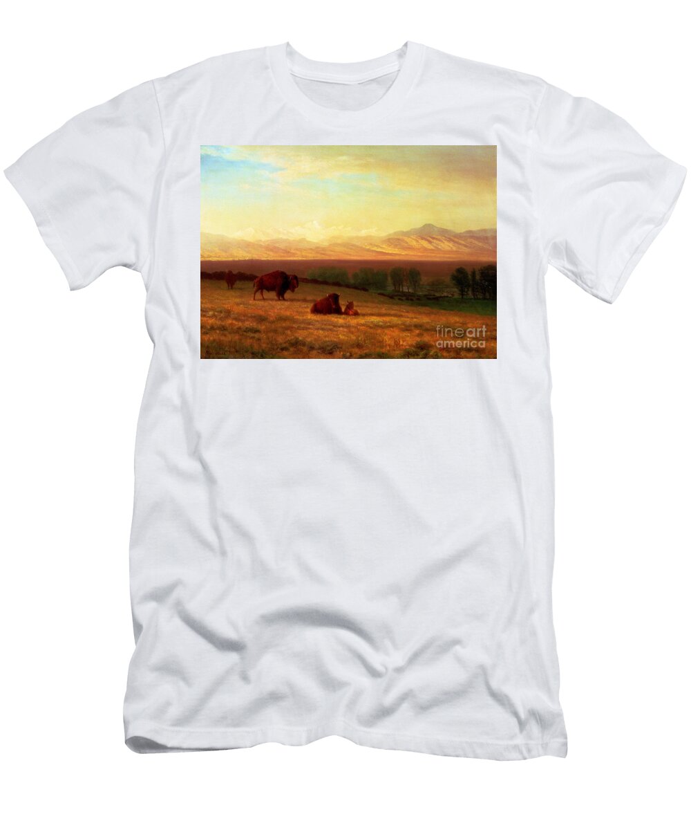 Buffalo on the Plains Albert Bierstadt T-Shirt