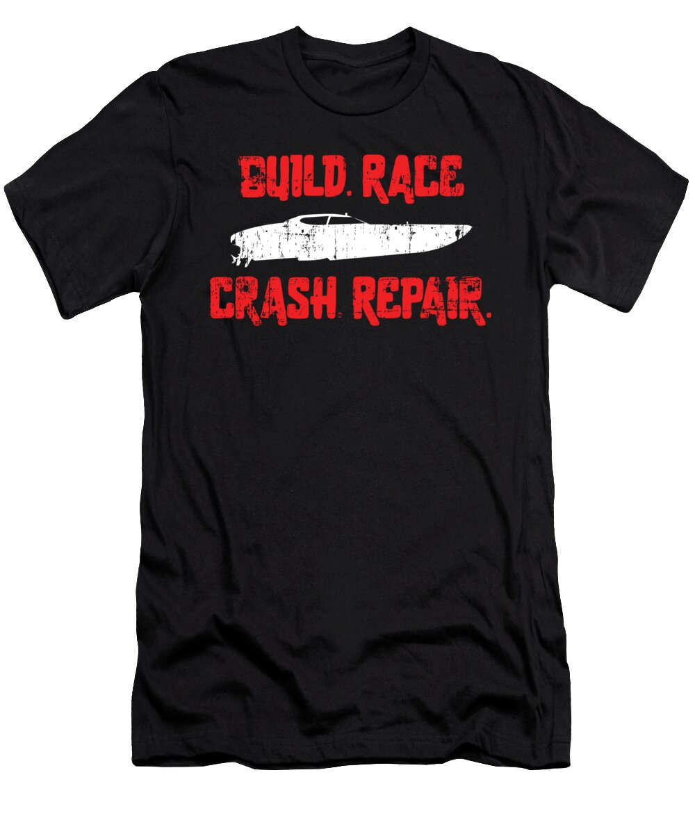 Build Race Crash Repair Rc Boat Remote Control Toy Boat Orange Pieces T-Shirt