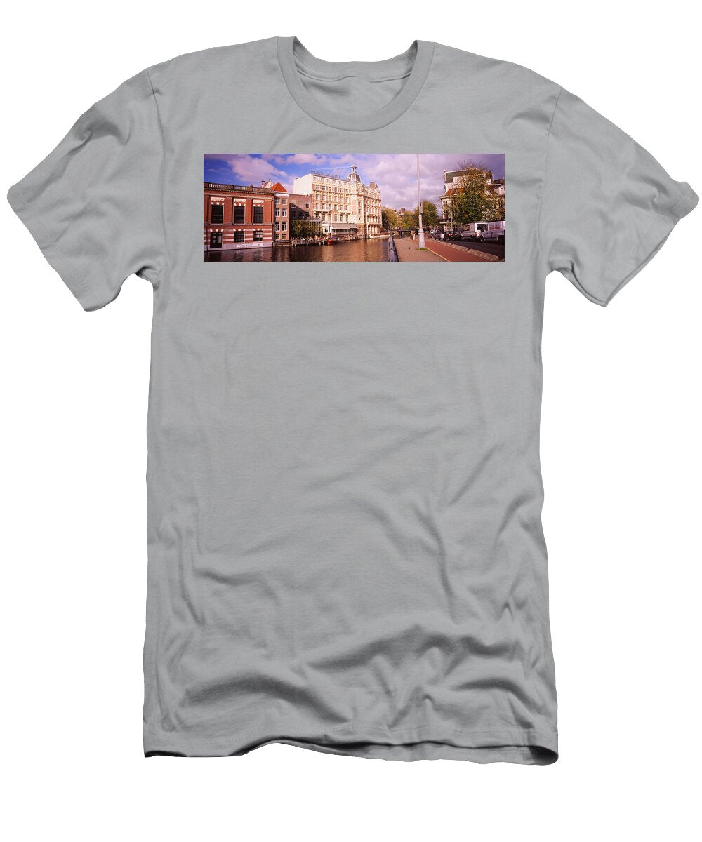 Buildings Along a Water Channel Panoramic Images T-Shirt