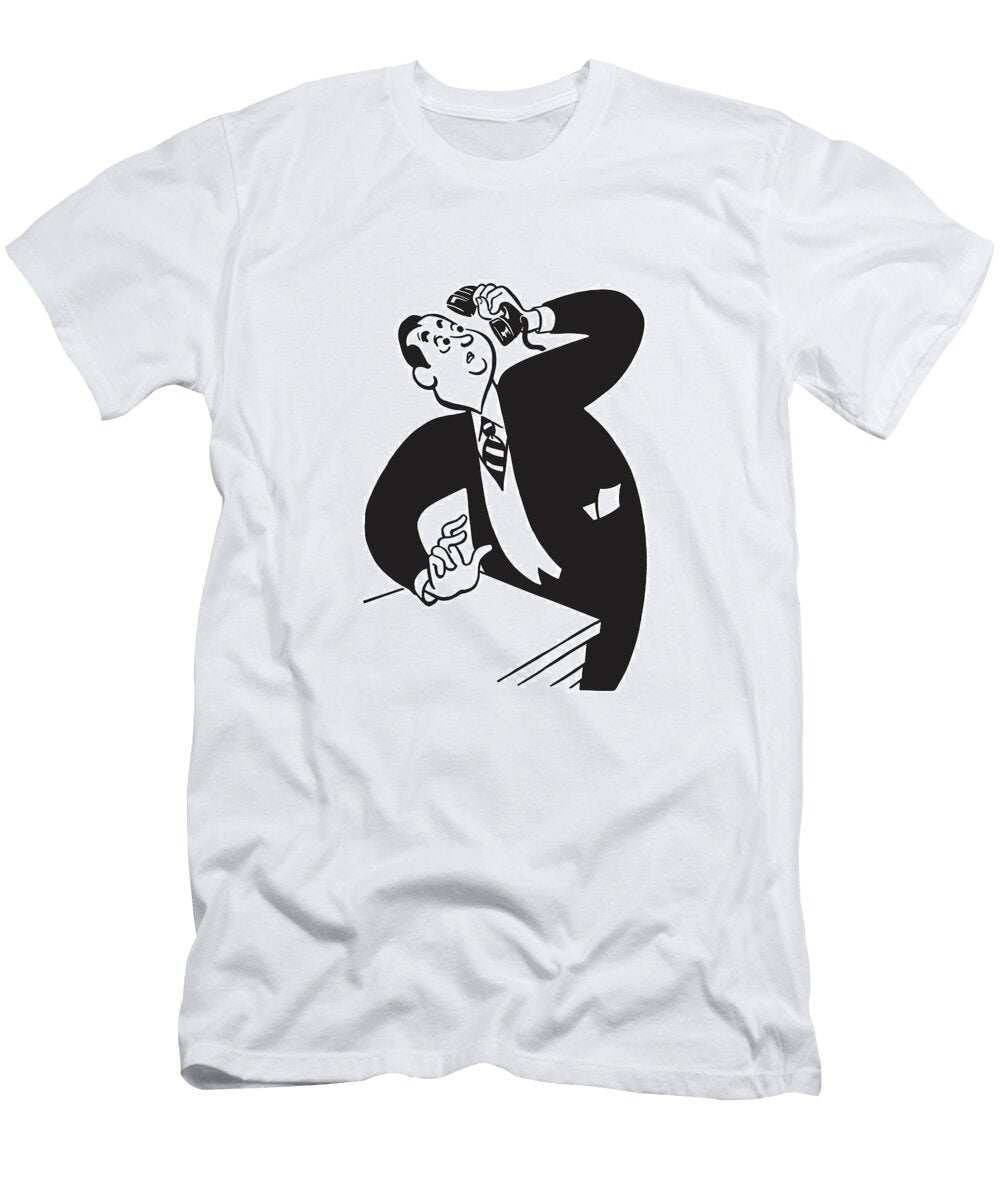 Buinessman Looking in Surprise At the Telephone Csa Images T-Shirt