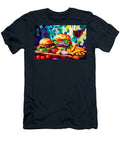 Burger Bliss Juicy Patties Fresh Toppings and Fries with a Touch of Red Wine Olfactoart Studio T-Shirt