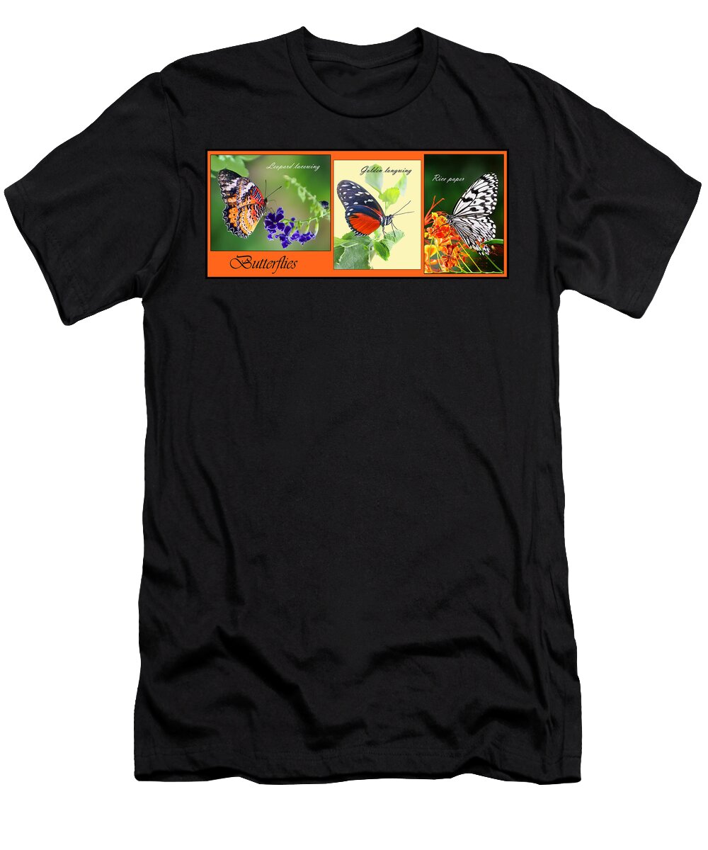 Butterfly Triptych Nikolyn Mcdonald T-Shirt