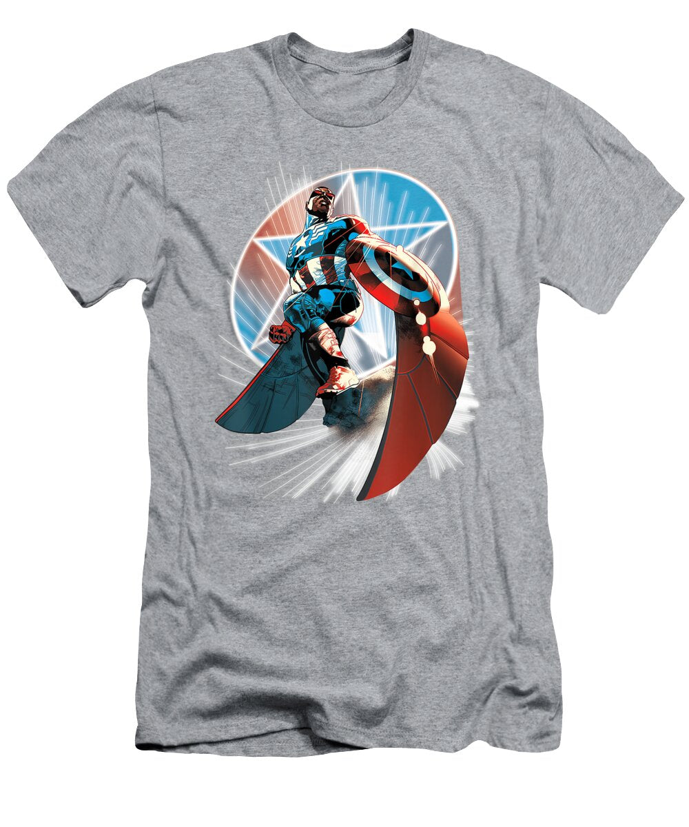 Captain America Hands Helm to Falcon Marvel Now1 Kaspav Elowy T-Shirt