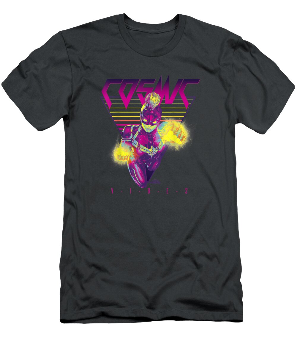 Captain Marvel Cosmic Vibes Retro Triangle Graphic Nico Chyenne T-Shirt