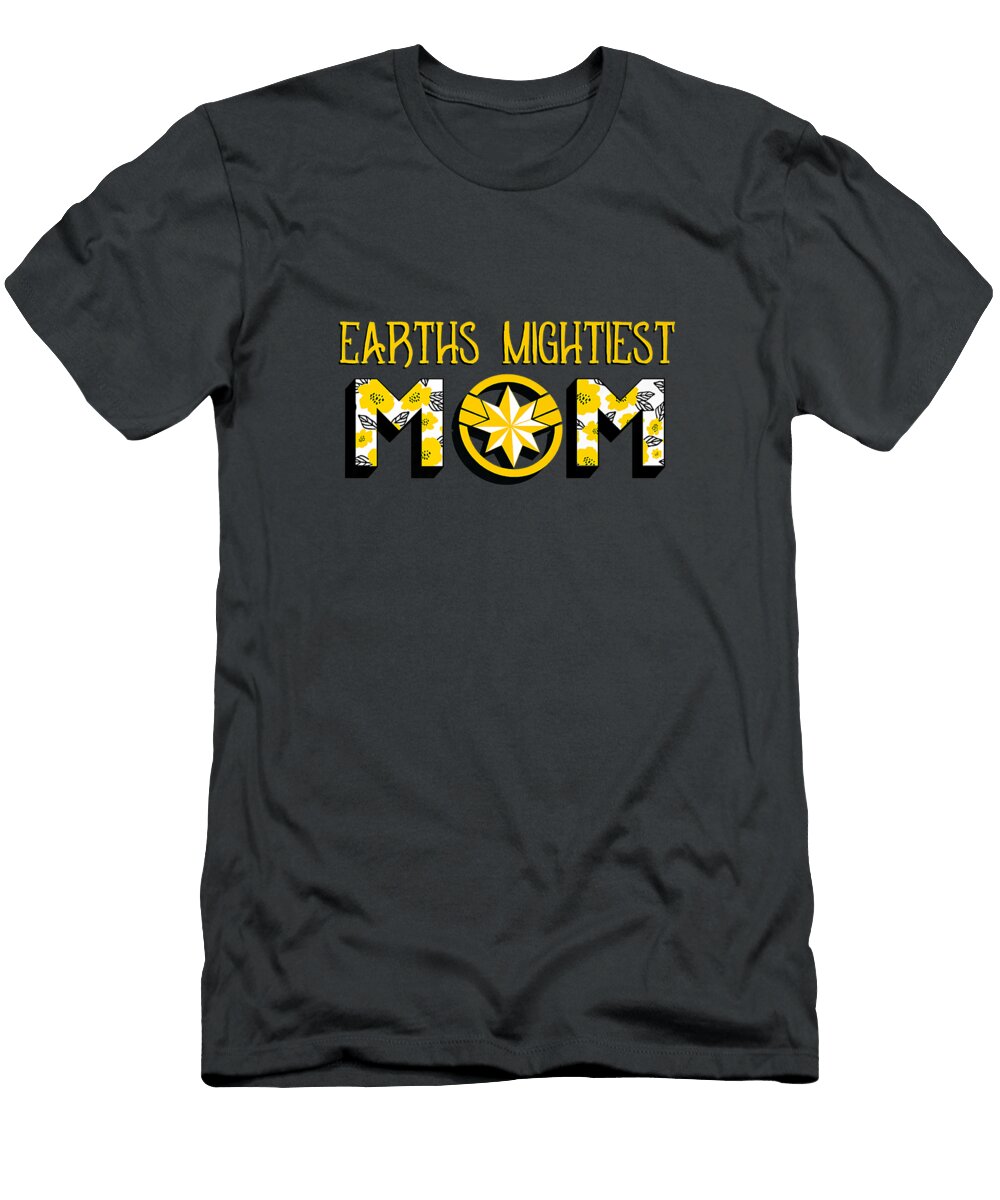 Captain Marvel Mothers Day Earths Mightiest Mom Premium Earth Day Norrie5skyla T-Shirt