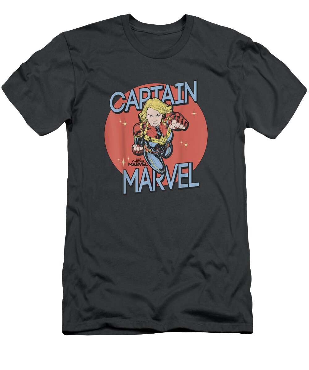Captain Marvel Redpot Action Pose Logo Graphic Nico Chyenne T-Shirt