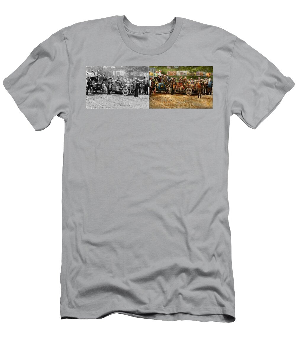 Car Race the End of a Long Journey 1906 Side By Side Mike Savad T-Shirt