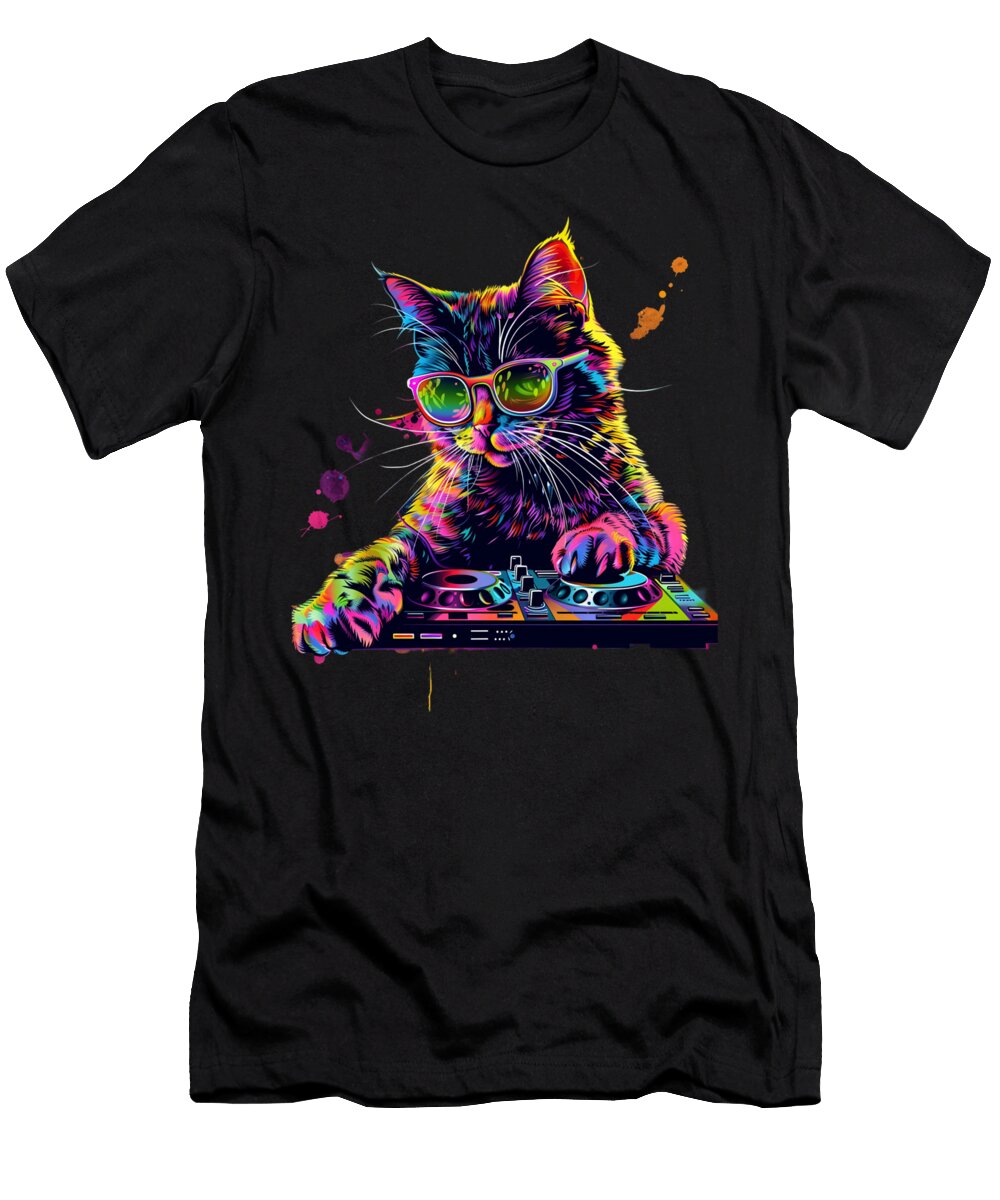 Cat DJ Chill Out Cuts Cecils Willis T-Shirt