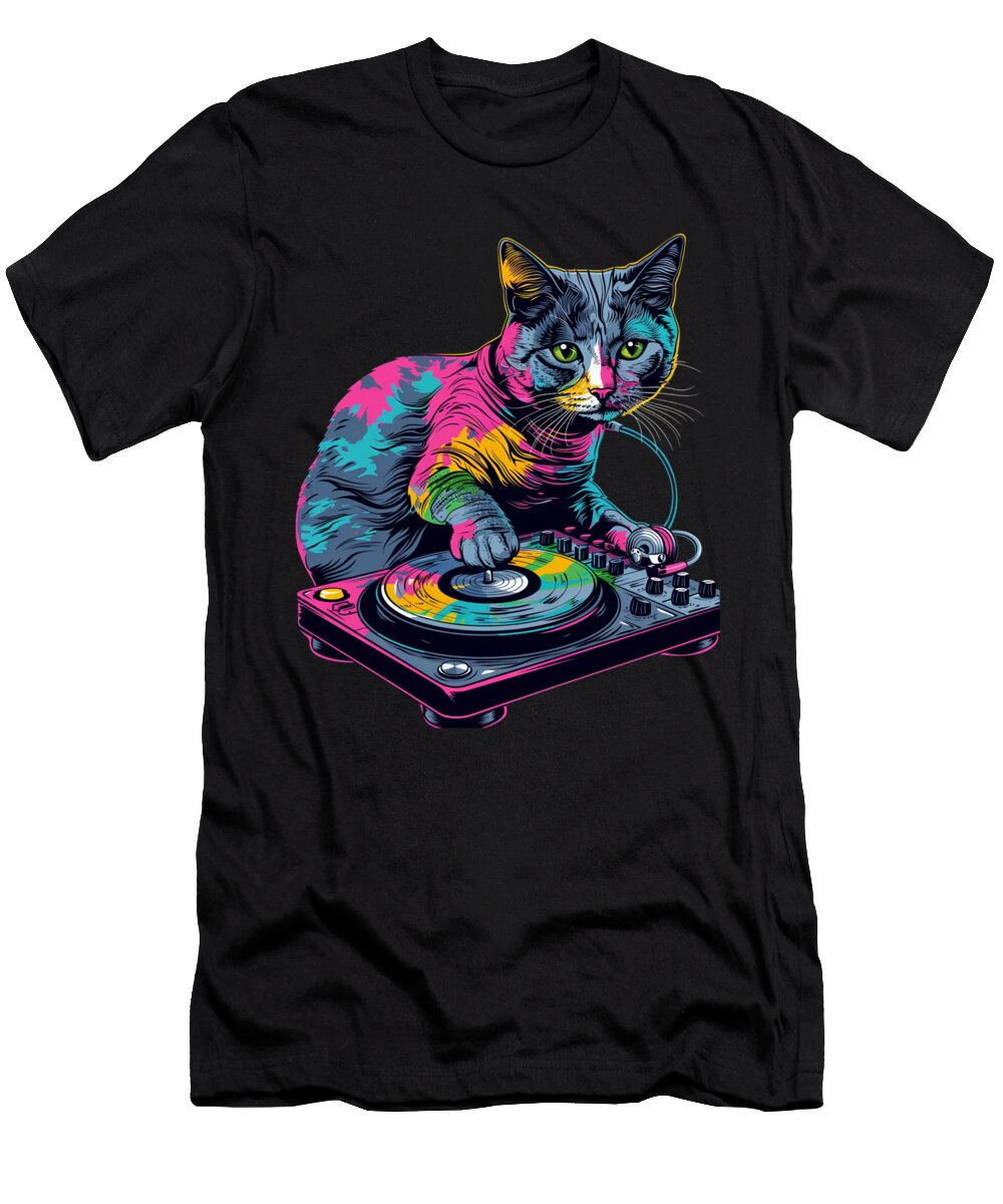 Cat DJ Kitty Beats Cecils Willis T-Shirt