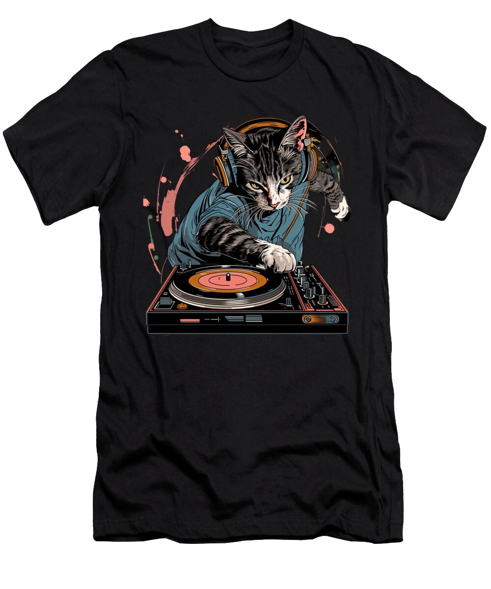 Cat DJ Paw Tapper Cecils Willis T-Shirt