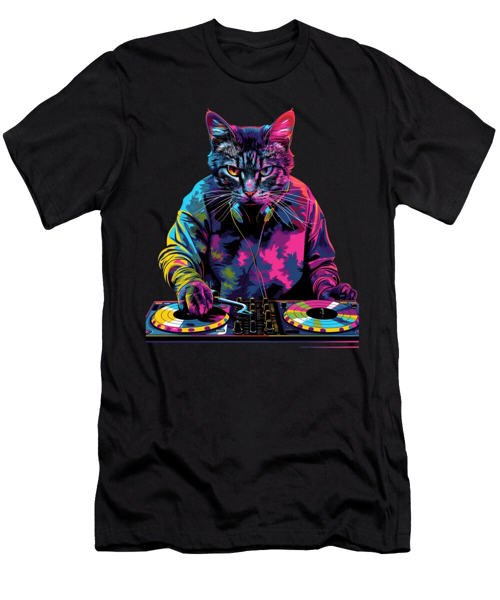 Cat DJ Purring Playlists Rush T-Shirt