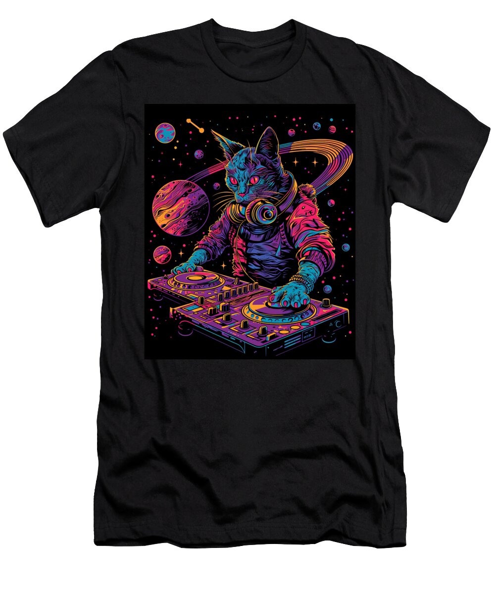 Cat DJ Screech Scratch Cecils Willis T-Shirt