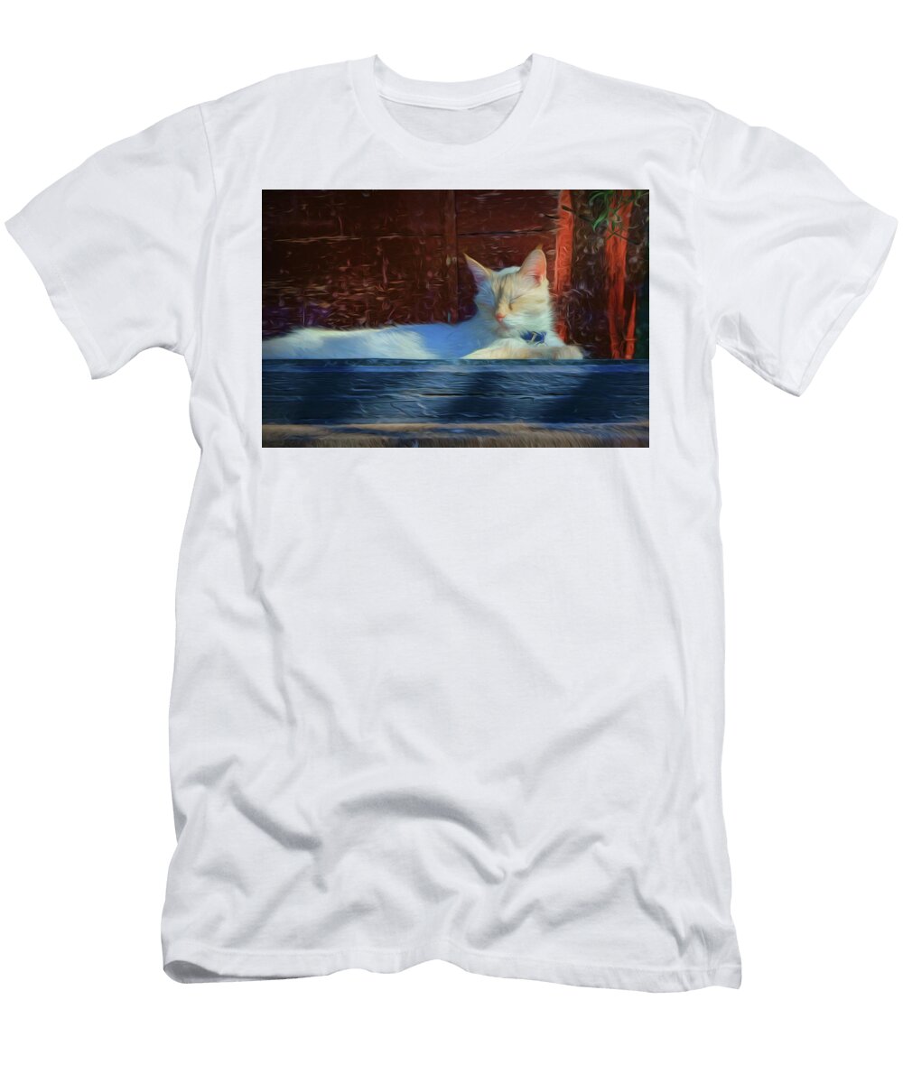 Cat Window Nikolyn Mcdonald T-Shirt