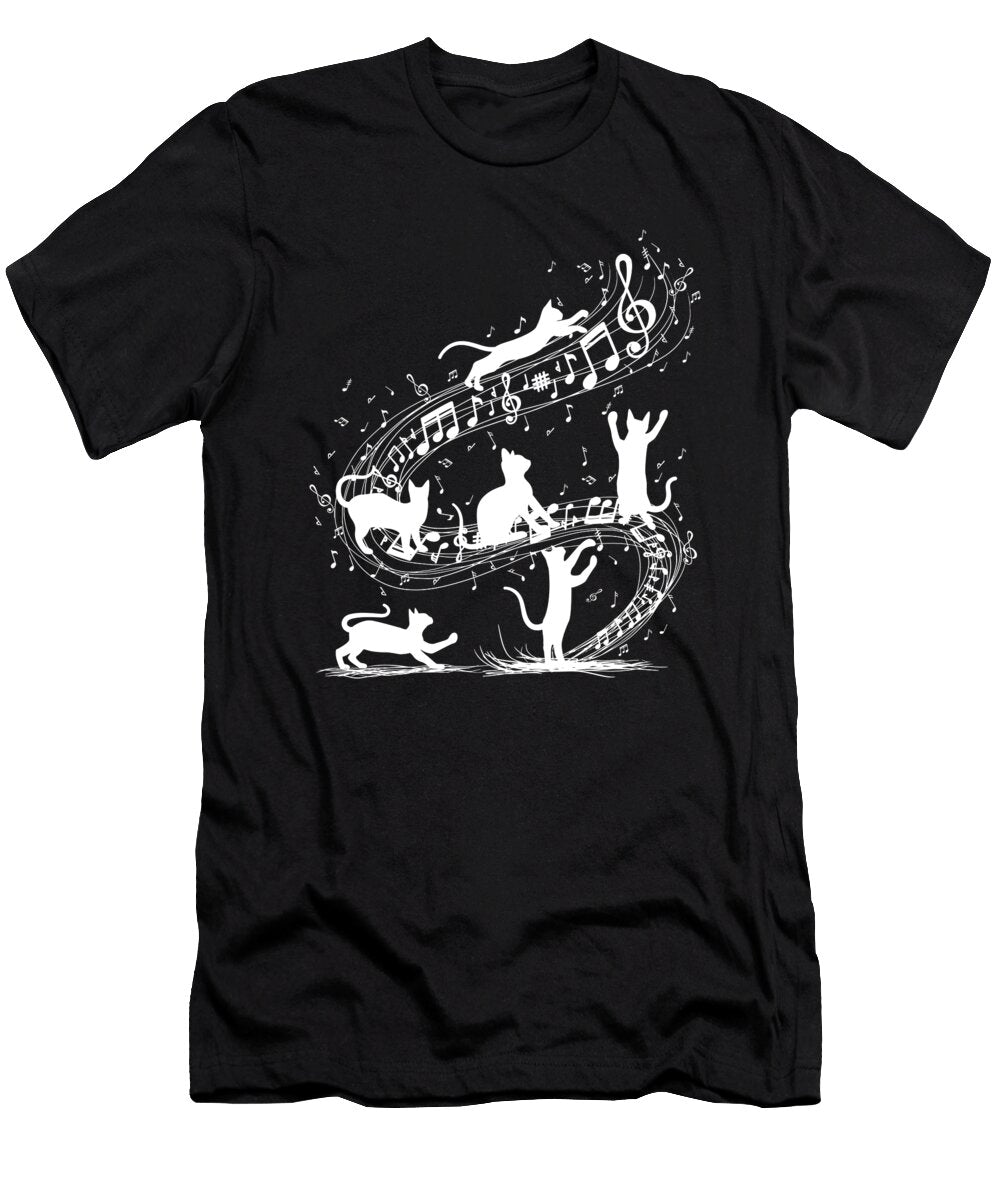 Cats on Musical Sheets Notes Musician Shirtom T-Shirt