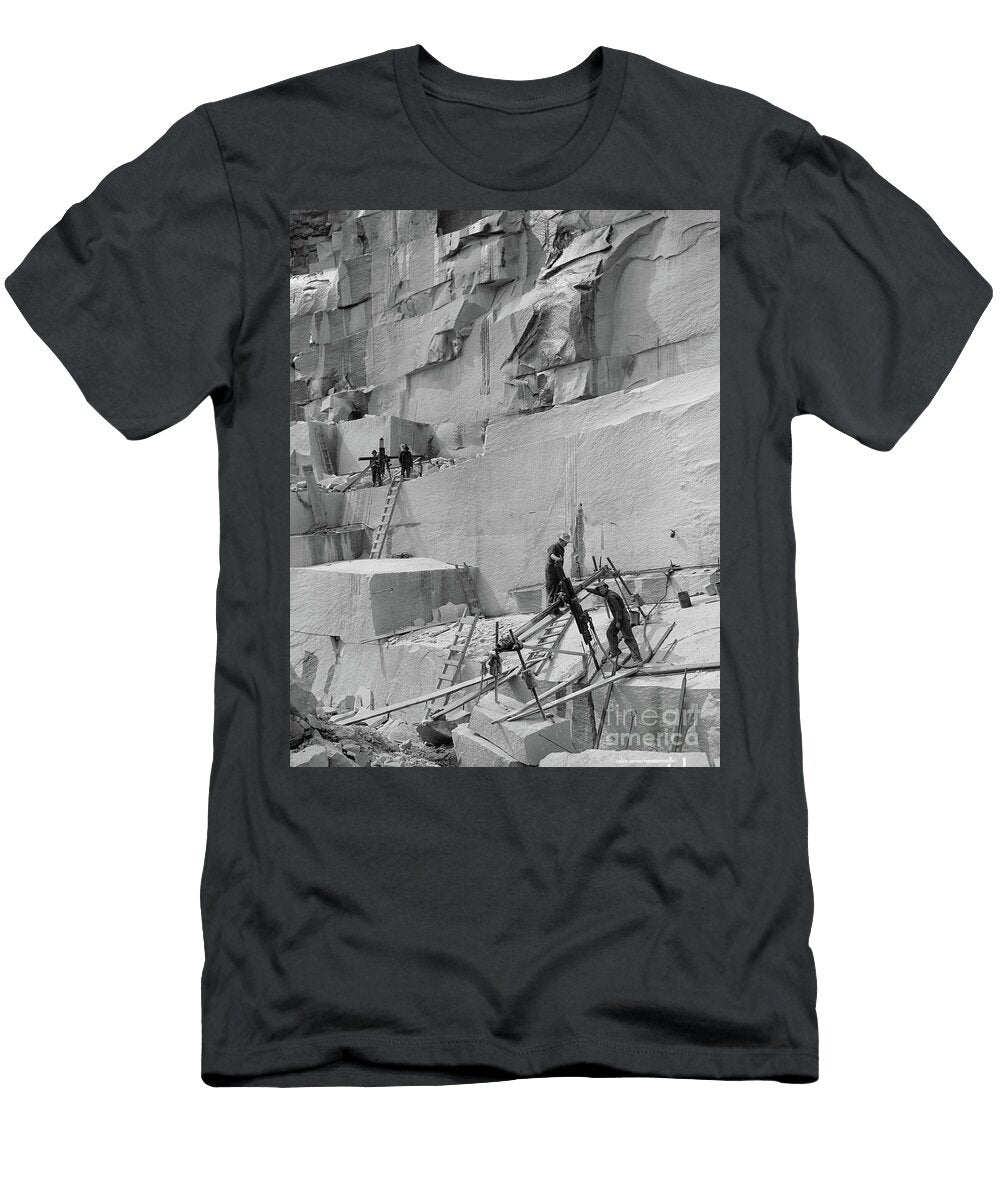 Channeling a New England Granite Quarry C 1908 Black and White Photo Detroit Publishing Co T-Shirt
