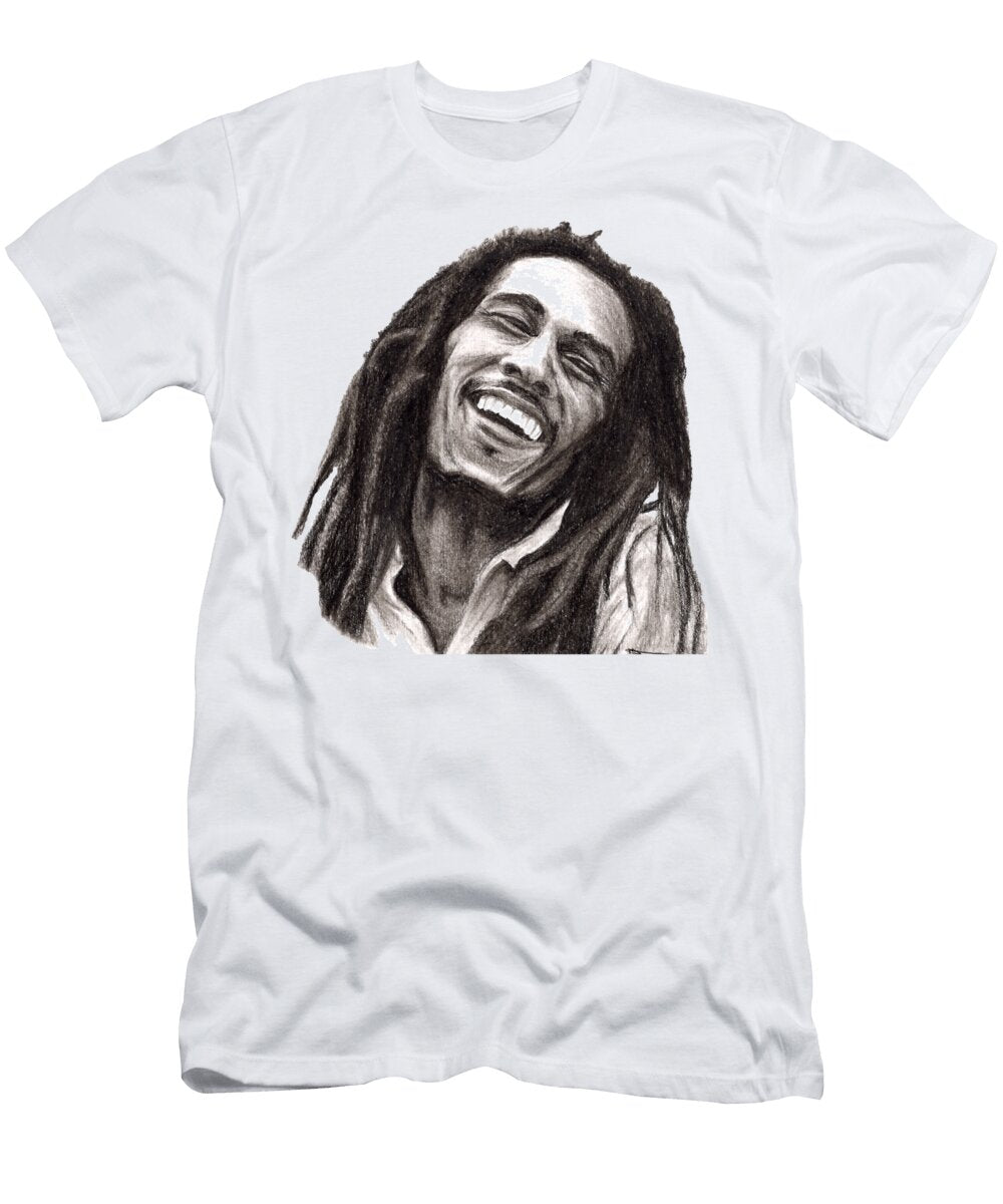 Charcoal and Grapite Drawing of Bob Marley Beatriz Chico T-Shirt