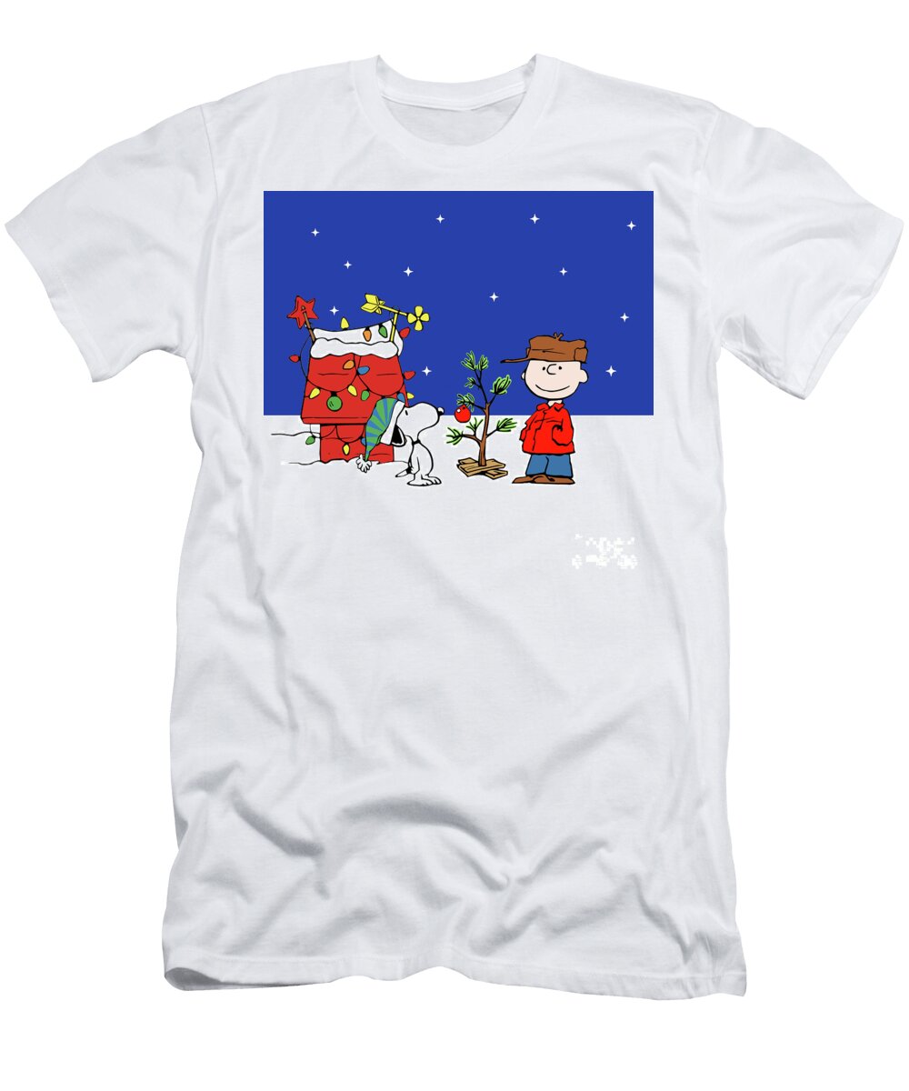 Charlie Snoopy Happy Christmas Golden Drone T-Shirt