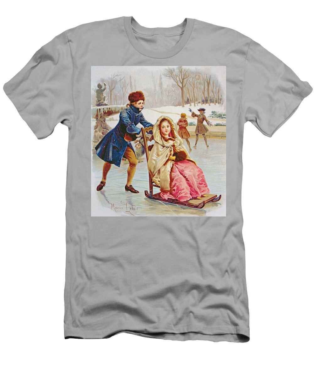Children Skating Maurice Leloir T-Shirt