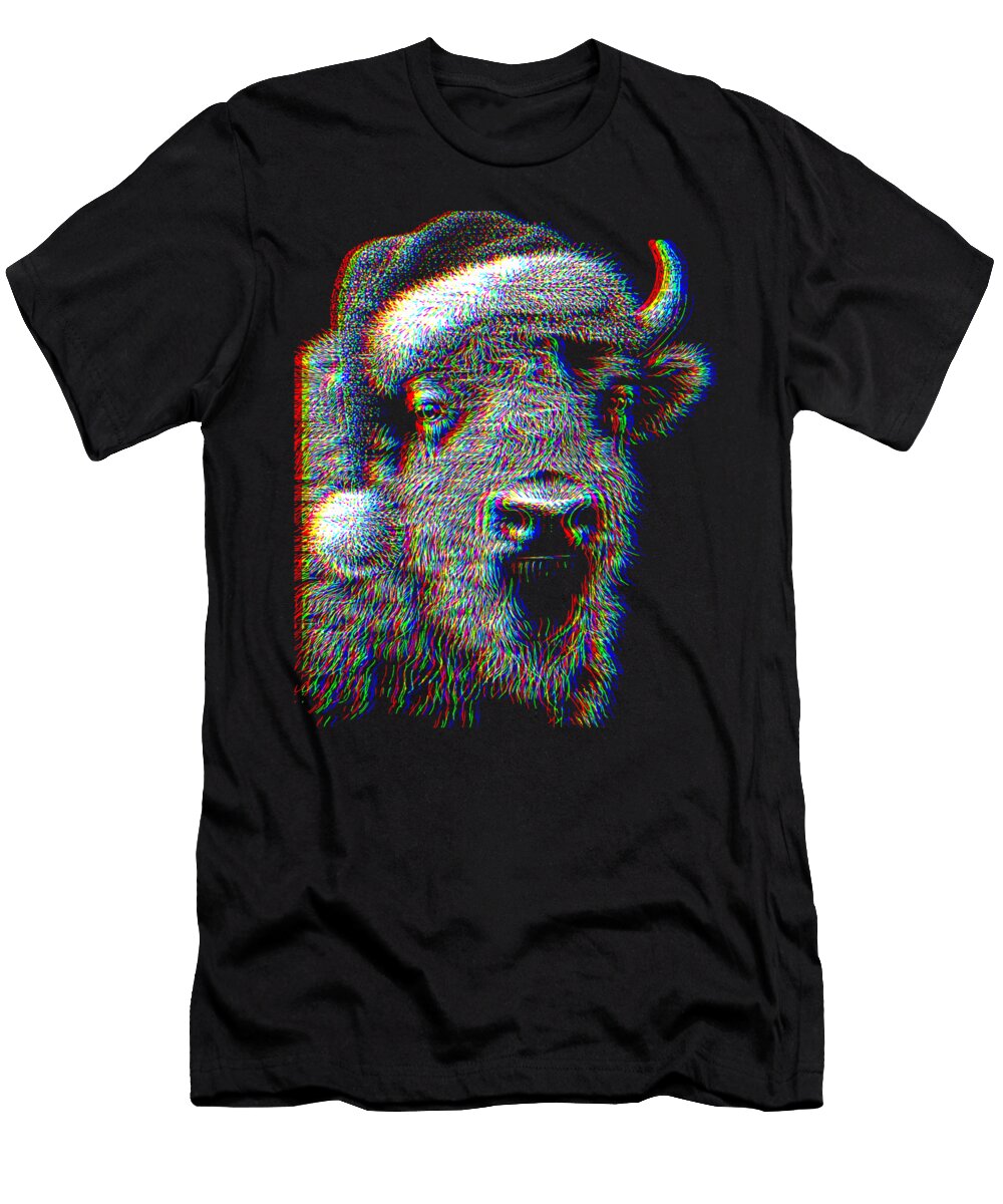 Christmas Bison for Music Festivals Ravers Edm Zyneu Gangd T-Shirt