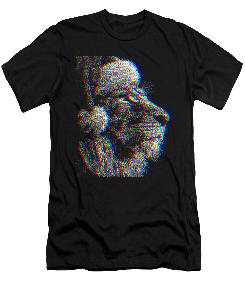 Christmas Lion for Music Festivals Ravers Edm Zyneu Gangd T-Shirt