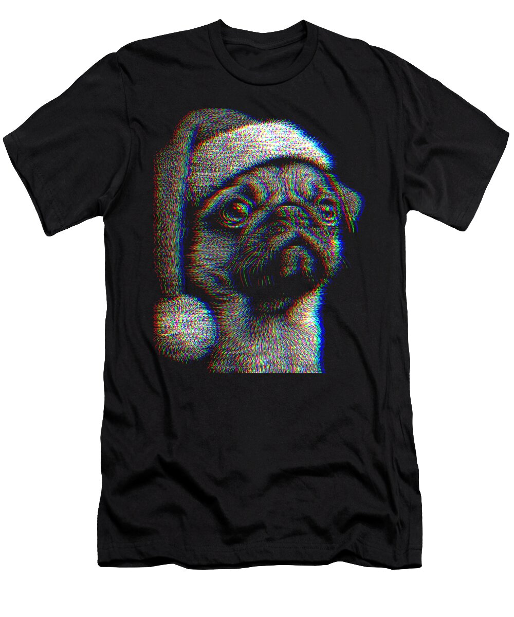 Christmas Pug for Music Festivals Ravers Edm Dog Zyneu Gangd T-Shirt